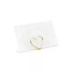 Ültetőkártya tartó arany szív (10 db)