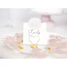 Ültetőkártya tartó arany szív (10 db)