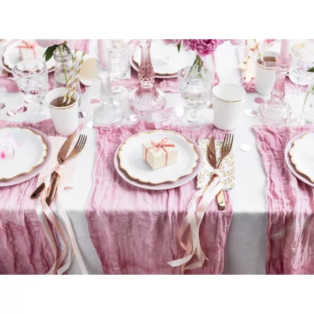 Ültetőkártya tartó rózsaarany szív (10 db)