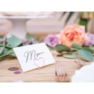 Ültetőkártya tartó rózsaarany szív (10 db)