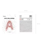 "A" betű fólia lufi 35cm rózsaarany