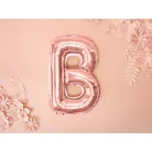 "B" betű fólia lufi 35cm rózsaarany