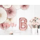 "B" betű fólia lufi 35cm rózsaarany