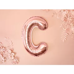 "C" betű fólia lufi 35cm rózsaarany