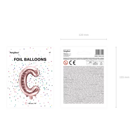 "C" betű fólia lufi 35cm rózsaarany