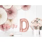 "D" betű fólia lufi 35cm rózsaarany
