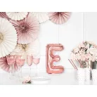 "E" betű fólia lufi 35cm rózsaarany