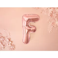 "F" betű fólia lufi 35cm rózsaarany