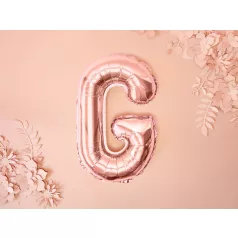 "G" betű fólia lufi 35cm rózsaarany