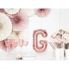 "G" betű fólia lufi 35cm rózsaarany