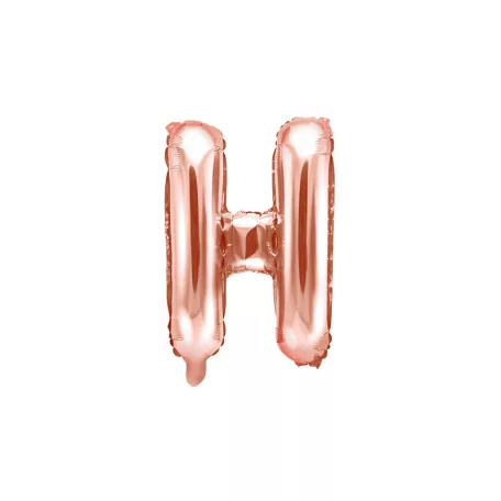 "H" betű fólia lufi 35cm rózsaarany