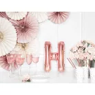 "H" betű fólia lufi 35cm rózsaarany