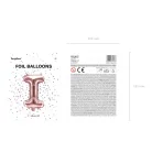 "I" betű fólia lufi 35cm rózsaarany
