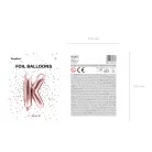 "K" betű fólia lufi 35cm rózsaarany