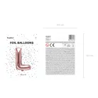 "L" betű fólia lufi 35cm rózsaarany