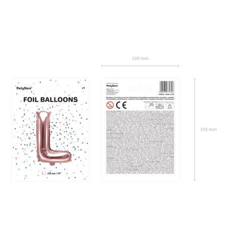 "L" betű fólia lufi 35cm rózsaarany