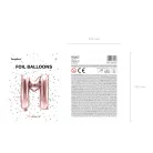 "M" betű fólia lufi 35cm rózsaarany