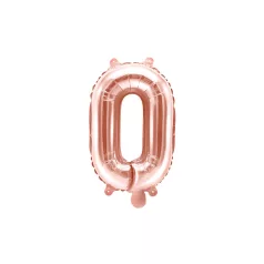 "O" betű fólia lufi 35cm rózsaarany