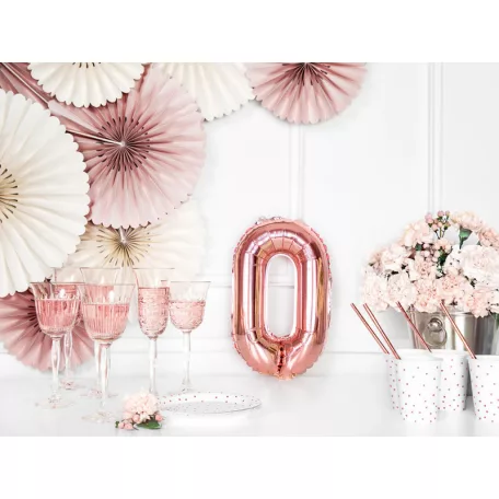 "O" betű fólia lufi 35cm rózsaarany