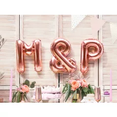 "P" betű fólia lufi 35cm rózsaarany