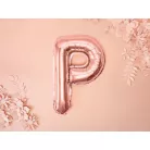 "P" betű fólia lufi 35cm rózsaarany