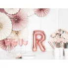 "R" betű fólia lufi 35cm rózsaarany