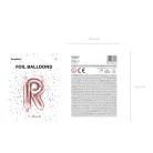 "R" betű fólia lufi 35cm rózsaarany