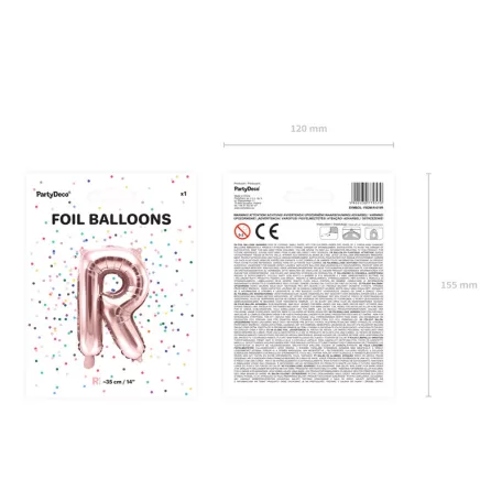 "R" betű fólia lufi 35cm rózsaarany