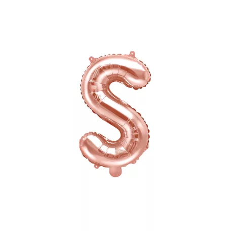 "S" betű fólia lufi 35cm rózsaarany