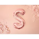"S" betű fólia lufi 35cm rózsaarany