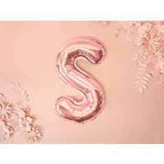 "S" betű fólia lufi 35cm rózsaarany