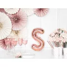 "S" betű fólia lufi 35cm rózsaarany