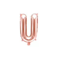 "U" betű fólia lufi 35cm rózsaarany