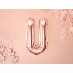 "U" betű fólia lufi 35cm rózsaarany