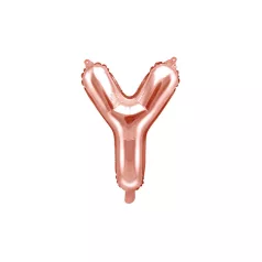"Y" betű fólia lufi 35cm rózsaarany