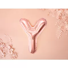 "Y" betű fólia lufi 35cm rózsaarany