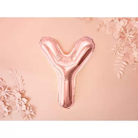 "Y" betű fólia lufi 35cm rózsaarany