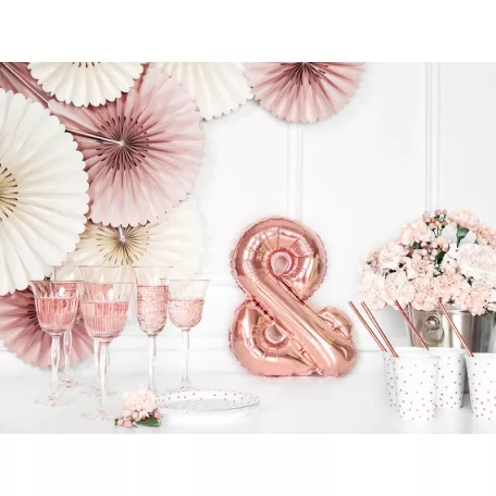 Fólia lufi & 35cm rózsaarany