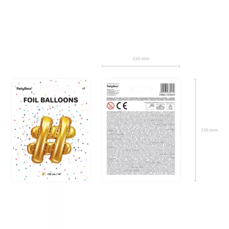 Fólia lufi # 35cm arany