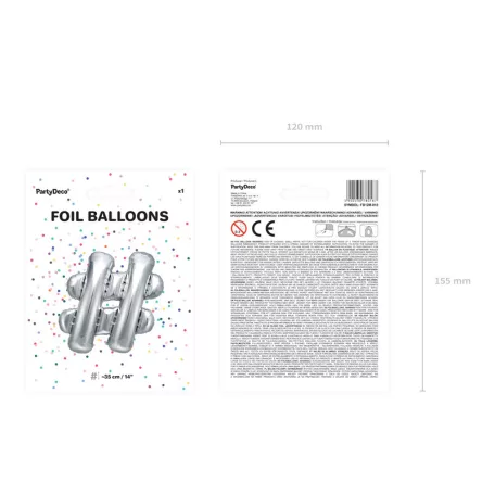 Fólia lufi # 35cm ezüst