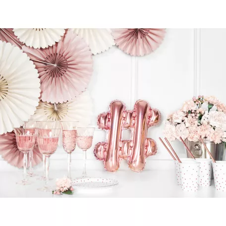 Fólia lufi # 35cm rózsaarany