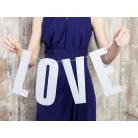 Romantikus banner "Love" ezüst 21x55cm