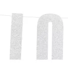 Romantikus banner "Love" ezüst 21x55cm