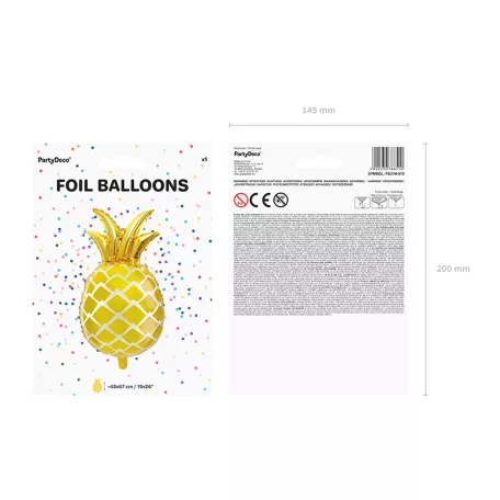 Fólia lufi Ananász - arany 38x63cm