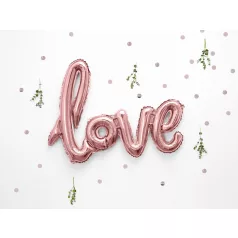 Fólia lufi "Love" rózsaarany 73x59cm