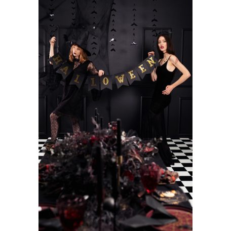 Halloween fekete banner / zászlófüzér (1 db)