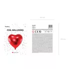 Szív forma fólia lufi 61cm piros