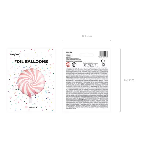 Fólia lufi Cukorka - világos rózsaszín 35cm