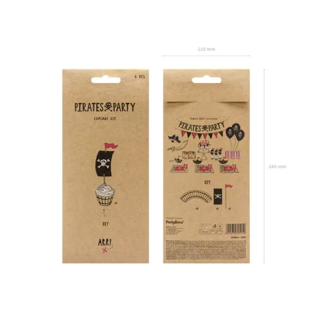 Muffin díszítő készlet - Kalóz party (6 db)