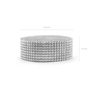   PartyDeco strasszhatású dekorációs szalag – ezüst, 4 cm × 9 m